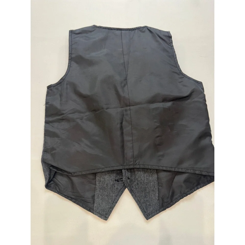The Children's Place Vest Kids M 7/8 Grey Excellent Herringbone‎ Suit Waistcoat